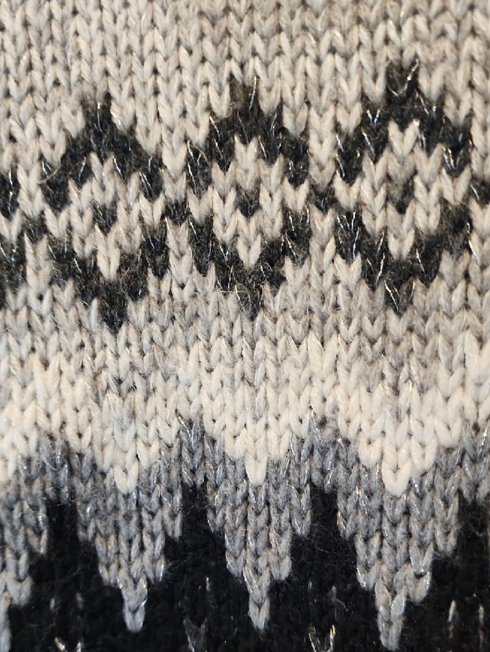 American Eagle Outfitters Grey Fair Isle Open-Front Cardigan - Picture 6 of 6